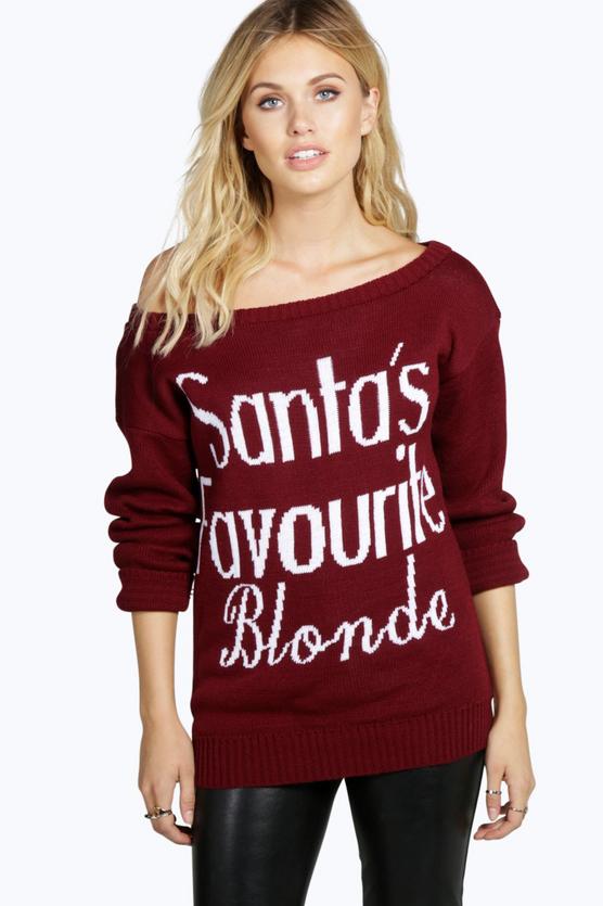 Lexi Santa&#39;s Favourite Blonde Christmas Jumper